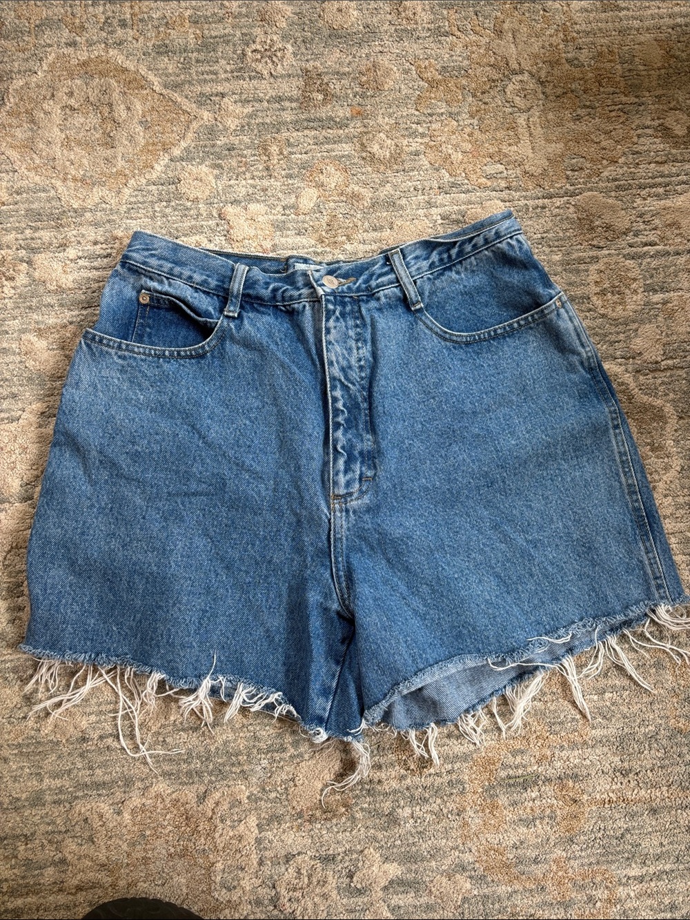 VTG Gloria Vanderbilt 100% Cotton Raw Hem Frayed Jean Shorts High Waisted 16